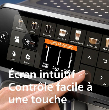 Philips Série 5400 Máquina de Café Expresso - Café em Grão - Espumador de Leite LatteGo, 12 Especialidades de Café, Ecrã Intuitivo, 4 Perfis de Utilizador, Preto (EP5441/50)