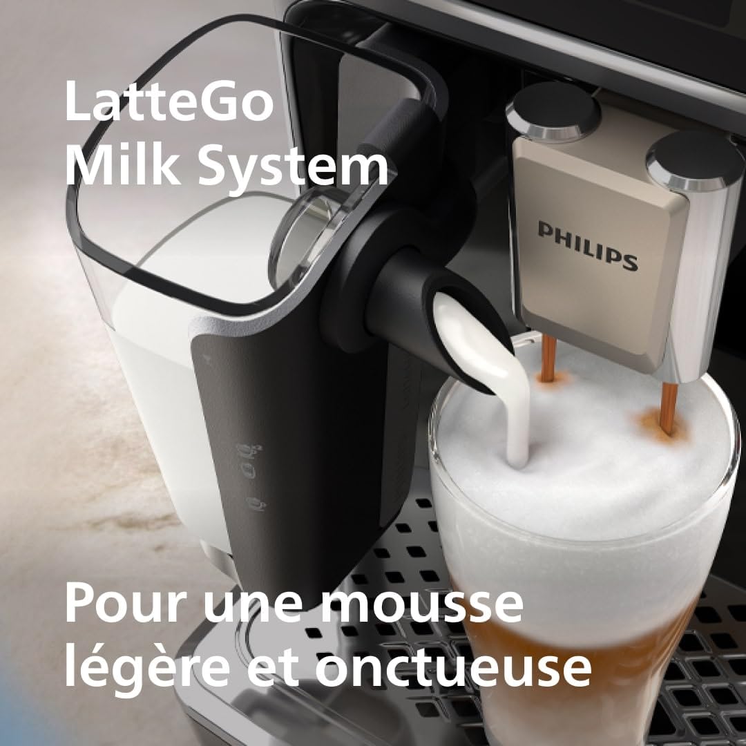 Philips Série 5400 Máquina de Café Expresso - Café em Grão - Espumador de Leite LatteGo, 12 Especialidades de Café, Ecrã Intuitivo, 4 Perfis de Utilizador, Preto (EP5441/50)