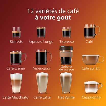 Philips Série 5400 Máquina de Café Expresso - Café em Grão - Espumador de Leite LatteGo, 12 Especialidades de Café, Ecrã Intuitivo, 4 Perfis de Utilizador, Preto (EP5441/50)