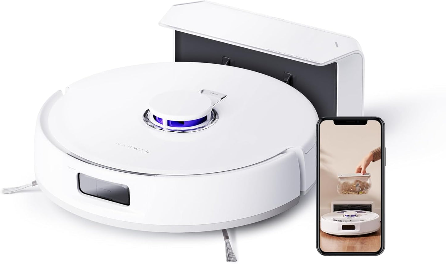 NARWAL Freo X Plus Robô Aspirador e Passa-Mopa, 7 Semanas de Armazenamento de Pó, Sem Emaranhados, Sucção de 7800Pa, Lavagem, Evita Obstáculos com Triplo Laser, Navegação LiDAR