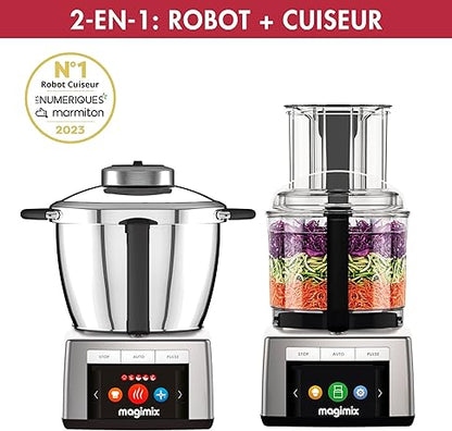 Magimix Cook Expert Conectado - Robot de cozinha multifunções Connect 3,5L, Motor profissional 1700W, Cromo mate