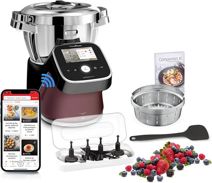Moulinex, I-Companion Touch Pro, Robot de cozinha, 18 funções, Conectado, Balança integrada, Capacidade XL para 10 pessoas, Preto, Fabricado na França, HF93E610