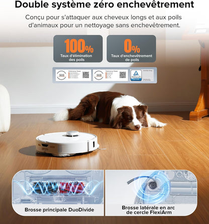 Roborock Qrevo Edge Aspirador e Passa-Mop, 18.500 Pa, Escova e Mopa Extensíveis, Chassi AdaptiLift, Estação Multifuncional, Duplo Sistema Anti-Emaranhamento, Evita Obstáculos, Videochamada