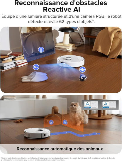 NARWAL Freo X Plus Robô Aspirador e Passa-Mopa, 7 Semanas de Armazenamento de Pó, Sem Emaranhados, Sucção de 7800Pa, Lavagem, Evita Obstáculos com Triplo Laser, Navegação LiDAR