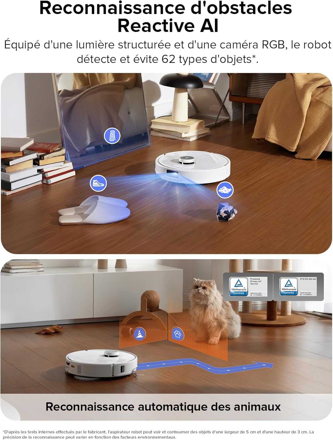 Roborock Qrevo Edge Aspirador e Passa-Mop, 18.500 Pa, Escova e Mopa Extensíveis, Chassi AdaptiLift, Estação Multifuncional, Duplo Sistema Anti-Emaranhamento, Evita Obstáculos, Videochamada