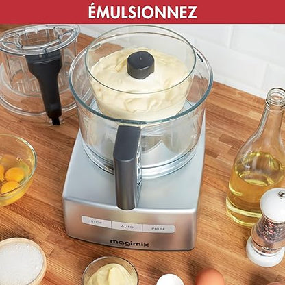 MAGIMIX 4200 XL Robot de cozinha compacto e versátil 18472F, FABRICADO NA FRANÇA, Cromado Brilhante