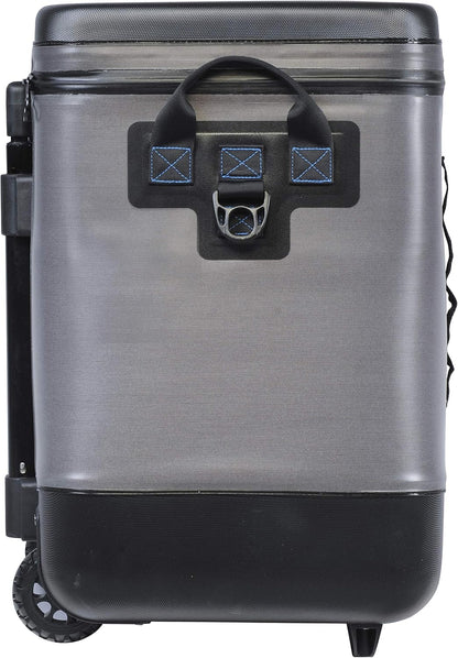 Geleira com rodas Evolution Outdoor, isolada e à prova de vazamentos, EVO Premium, com tampa moldada em ABS, 8 presilhas para acessórios e alça retrátil de 4 níveis.